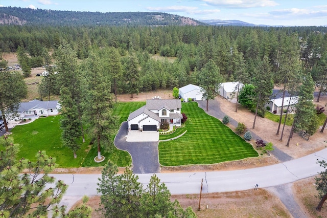 6482 Lakeview Dr, Nine Mile Falls, WA 99026 - view from above of property featuring a heavily wooded area