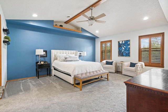 6482 Lakeview Dr, Nine Mile Falls, WA 99026 - bedroom featuring multiple windows, carpet floors, recessed lighting, and a ceiling fan