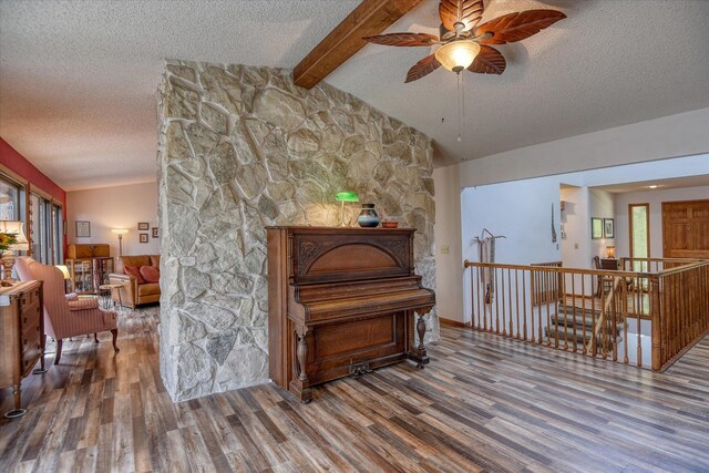 8410 E Columbia Park Dr, Spokane, WA 99212 - corridor with wood finished floors, a textured ceiling, and an upstairs landing