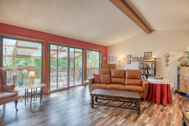 8410 E Columbia Park Dr, Spokane, WA 99212 - living area featuring a textured ceiling and wood finished floors