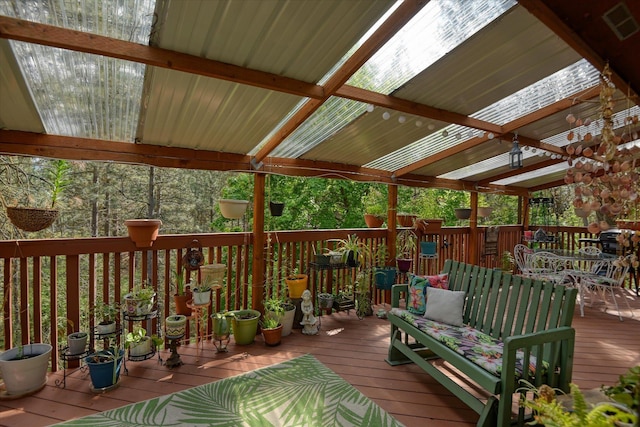 8410 E Columbia Park Dr, Spokane, WA 99212 - wooden terrace with outdoor dining space