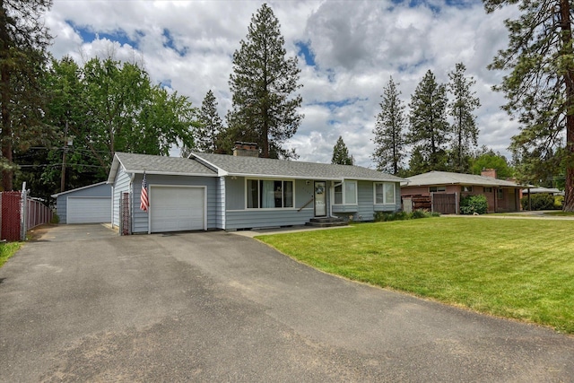 9509 N Atlantic St, Spokane, WA 99218 - single story home featuring an attached garage, a chimney, and a shingled roof