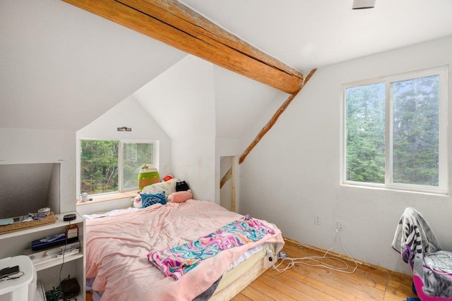 652 Penny Ln, Usk, WA 99180 - bedroom with hardwood / wood-style floors and vaulted ceiling
