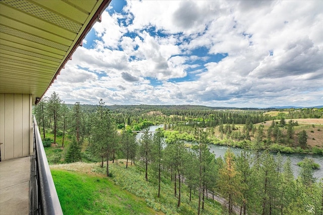 172 S Coeur Dalene St Unit G304, Spokane, WA 99204 - balcony featuring a water view and a forest view