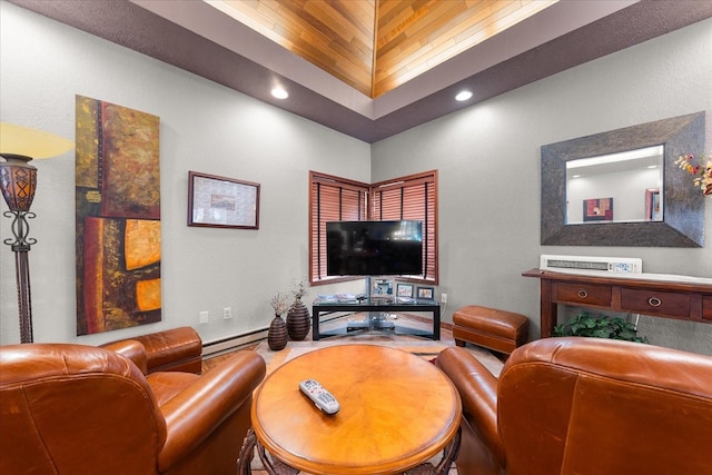 172 S Coeur Dalene St Unit G304, Spokane, WA 99204 - living area featuring a baseboard heating unit, baseboards, and recessed lighting