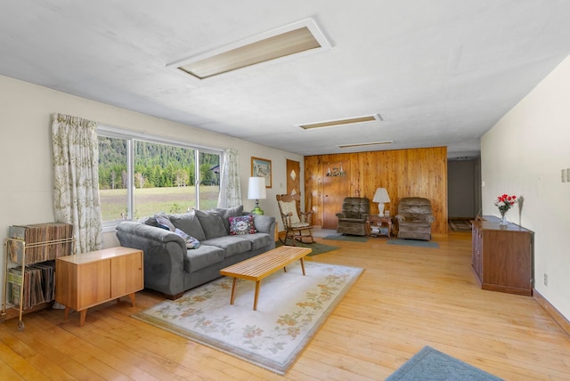 4345 Wilcox Rd, Northport, WA 99157 - living room with attic access and light wood finished floors