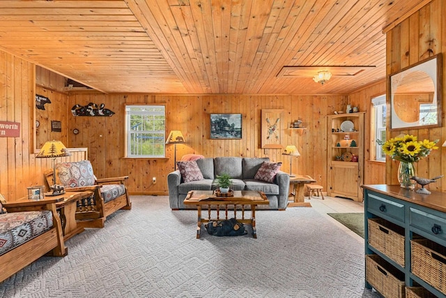 231 Mountain View Dr, Newport, WA 99156 - living room featuring wood ceiling and wood walls