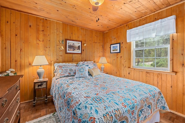 231 Mountain View Dr, Newport, WA 99156 - bedroom with wood ceiling and wooden walls