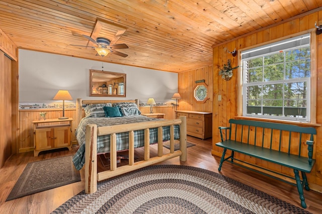 231 Mountain View Dr, Newport, WA 99156 - bedroom featuring wooden walls, wood finished floors, and wooden ceiling