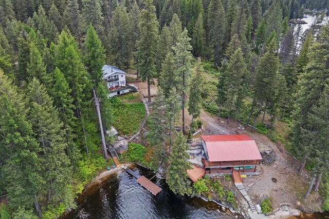 231 Mountain View Dr, Newport, WA 99156 - aerial view of property's location with a heavily wooded area and a large body of water