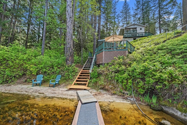 231 Mountain View Dr, Newport, WA 99156 - view of yard with stairs and a deck