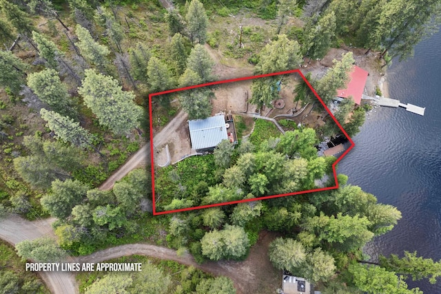 231 Mountain View Dr, Newport, WA 99156 - aerial view of property's location with a nearby body of water and property boundaries highlighted