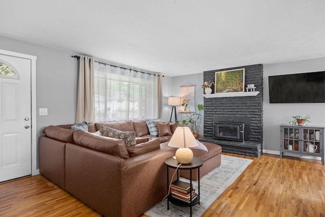 8214 N Jefferson Dr, Spokane, WA 99208 - living room with wood finished floors and a fireplace