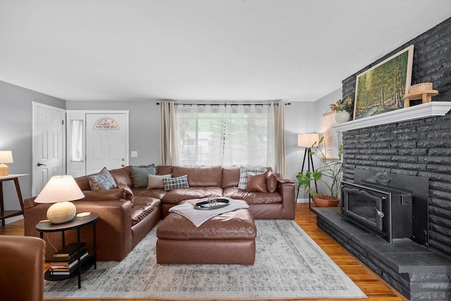 8214 N Jefferson Dr, Spokane, WA 99208 - living area featuring wood finished floors and a fireplace