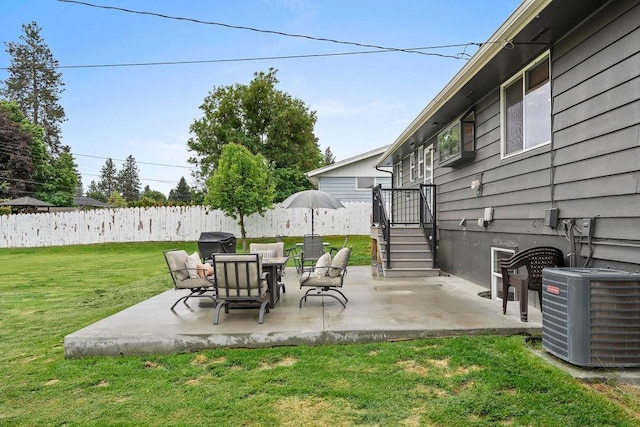 8214 N Jefferson Dr, Spokane, WA 99208 - view of yard with central AC and a patio area