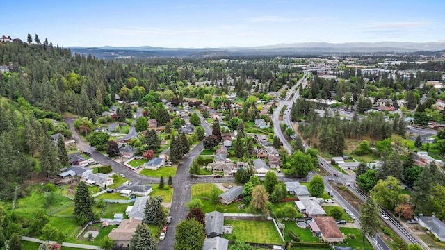 8214 N Jefferson Dr, Spokane, WA 99208 - aerial overview of property's location featuring mountains