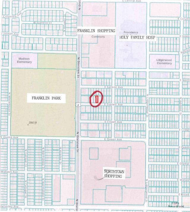 33 E Everett Ave, Spokane, WA 99207 - map of parcels