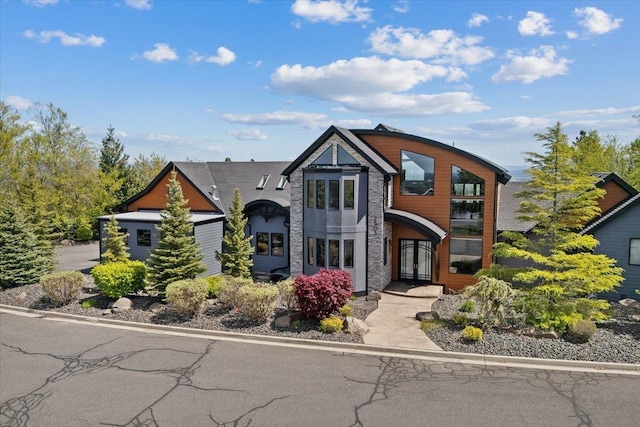 2503 S Thierman Ln, Spokane, WA 99223 - modern home featuring stone siding and french doors