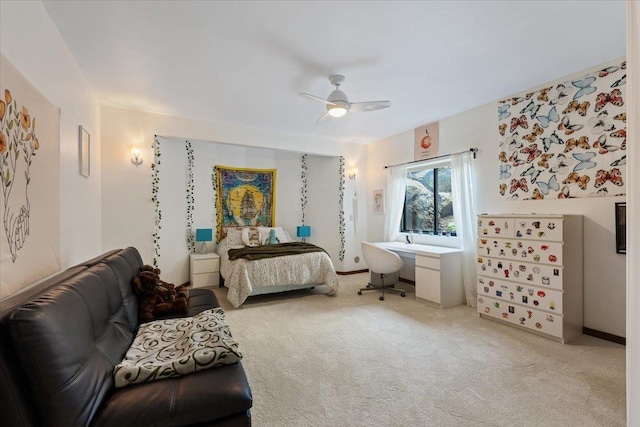 2503 S Thierman Ln, Spokane, WA 99223 - bedroom featuring light colored carpet, a desk, and ceiling fan