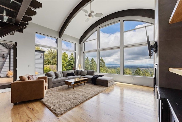 2503 S Thierman Ln, Spokane, WA 99223 - living area with vaulted ceiling, light wood-style flooring, and a chandelier