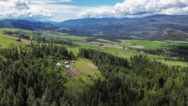 overview of rural landscape with mountains
