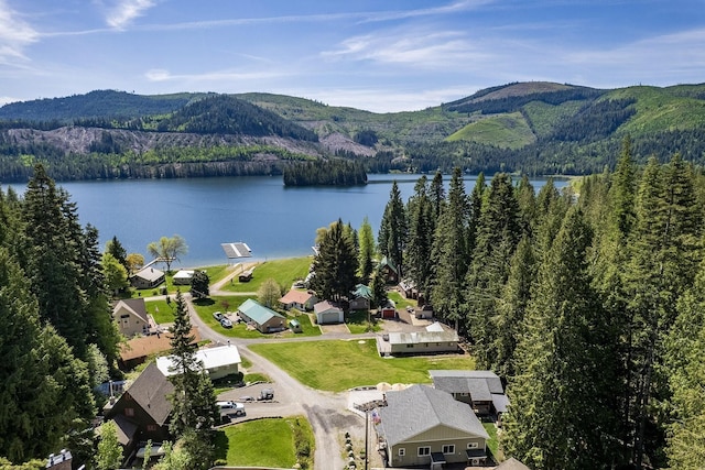 29955 N Isle View Rd, Spirit Lake, ID 83869 - drone / aerial view of a forest and a water and mountain view