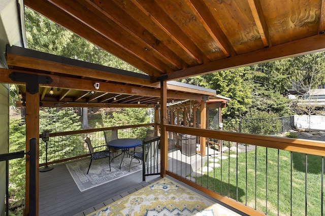 29955 N Isle View Rd, Spirit Lake, ID 83869 - wooden deck with outdoor dining space
