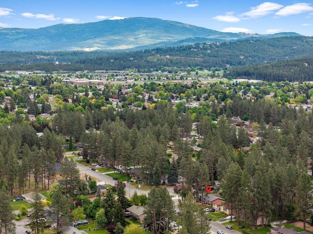 11010 E 28th Ave, Spokane, WA 99206 - drone / aerial view of a mountain backdrop and a heavily wooded area