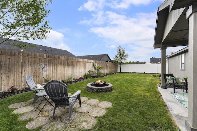 18924 E Fredrick Ave, Otis Orchards, WA 99027 - view of yard with an outdoor fire pit