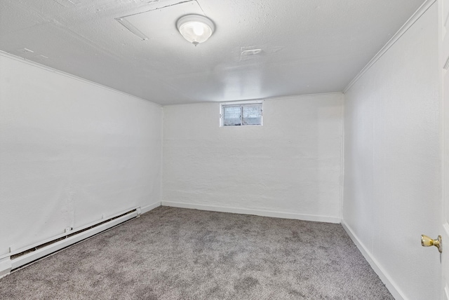 3013 E Broad Ave, Spokane, WA 99217 - basement featuring baseboard heating, carpet, and baseboards