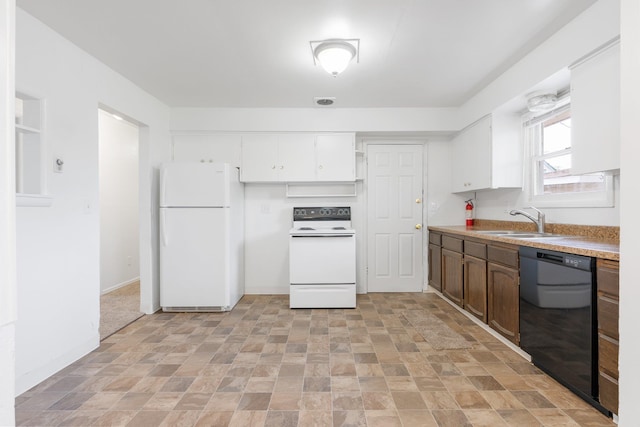 3013 E Broad Ave, Spokane, WA 99217 - kitchen with white appliances, a sink, light countertops, and white cabinetry