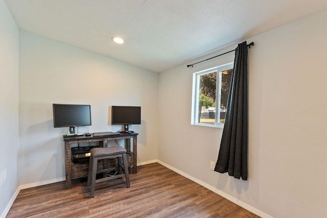 4521 E Fairview St, Spokane, WA 99217 - office featuring baseboards, wood finished floors, and recessed lighting