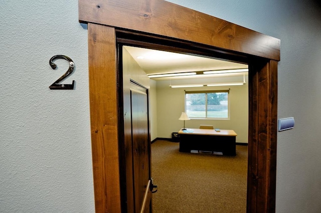 6701 N Idaho Rd, Newman Lake, WA 99025 - corridor with carpet flooring and a textured wall