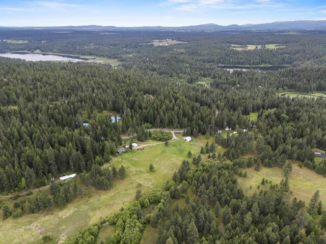 2362 Nicholson Rd, Elk, WA 99009 - aerial overview of property's location featuring a heavily wooded area and a water and mountain view