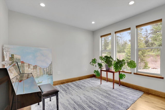39980 Lake Summit Dr, Loon Lake, WA 99148 - office featuring baseboards, recessed lighting, and wood finished floors