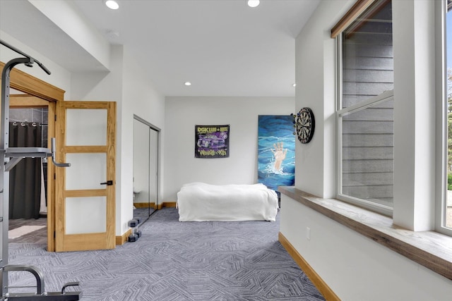 39980 Lake Summit Dr, Loon Lake, WA 99148 - bedroom with carpet flooring, baseboards, and recessed lighting