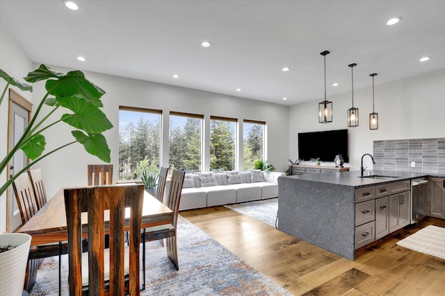 39980 Lake Summit Dr, Loon Lake, WA 99148 - dining area featuring recessed lighting and wood finished floors