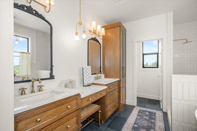 23114 W Mcfarlane Rd, Medical Lake, WA 99022 - full bath with double vanity, plenty of natural light, and tiled shower