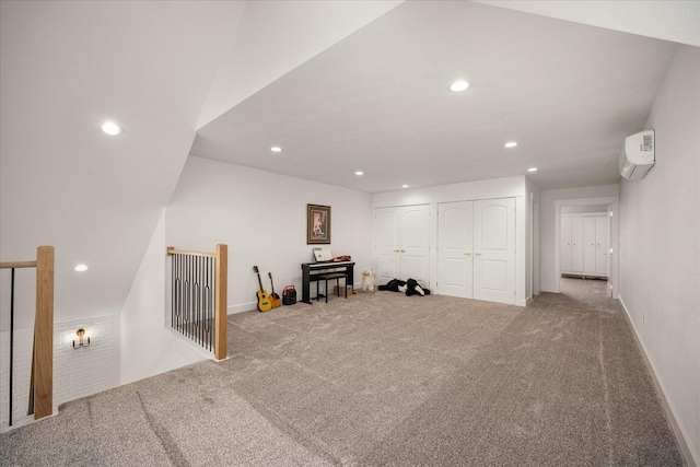 23114 W Mcfarlane Rd, Medical Lake, WA 99022 - basement featuring carpet, an AC wall unit, recessed lighting, and baseboards