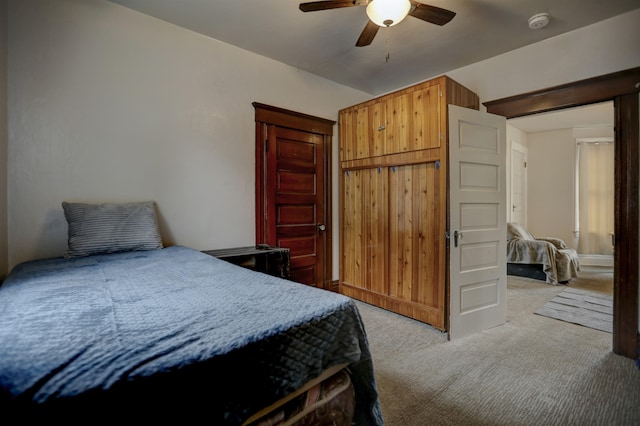 1608 E Pacific Ave, Spokane, WA 99202 - bedroom with light colored carpet and ceiling fan
