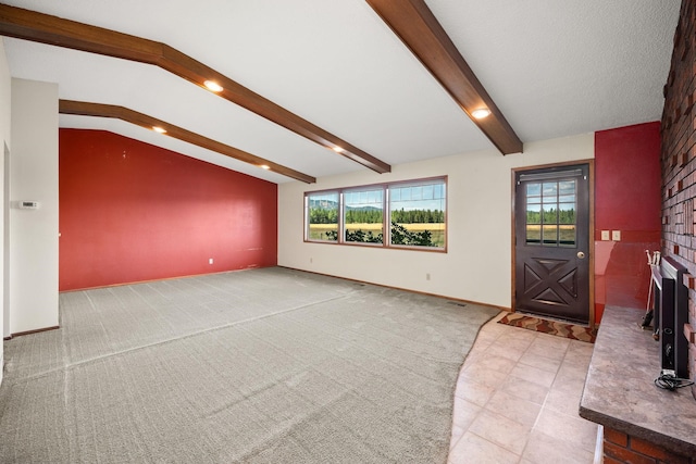 4796 W Gibson Dahl Rd, Clayton, WA 99110 - unfurnished living room featuring healthy amount of natural light, a fireplace, baseboards, and carpet floors