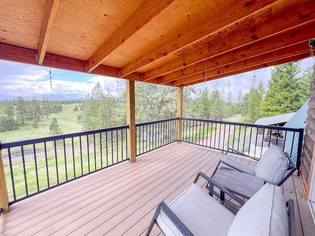 2010 Clemons Rd, Rice, WA 99167 - deck featuring view of wooded area