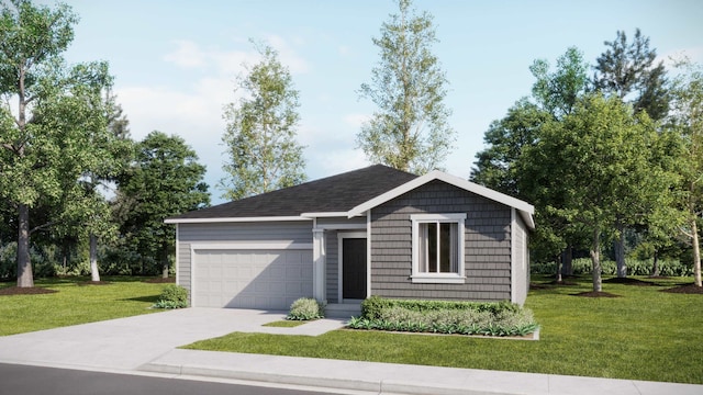 16367 E 30th Ln, Spokane Valley, WA 99037 - ranch-style home featuring a garage, concrete driveway, and a front lawn