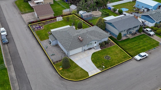 12820 E Sinto Ave, Spokane Valley, WA 99216 - aerial overview of property's location featuring property parcel outlined