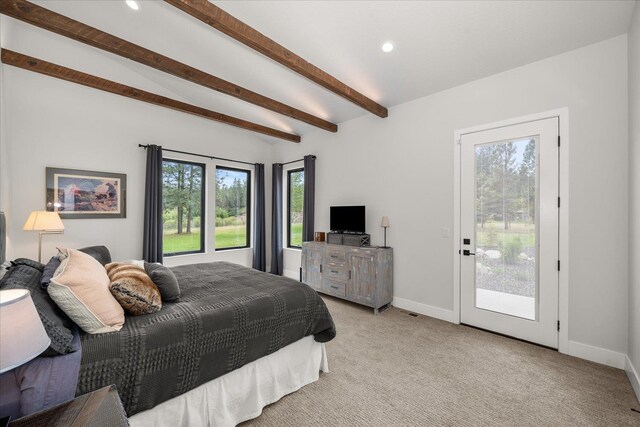 220 E Meadowlane Rd, Spokane, WA 99224 - bedroom featuring access to outside, baseboards, light carpet, and recessed lighting