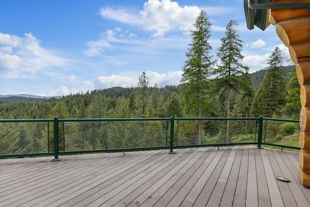 18109 N Harvard Ln, Newman Lake, WA 99025 - wooden deck with a wooded view