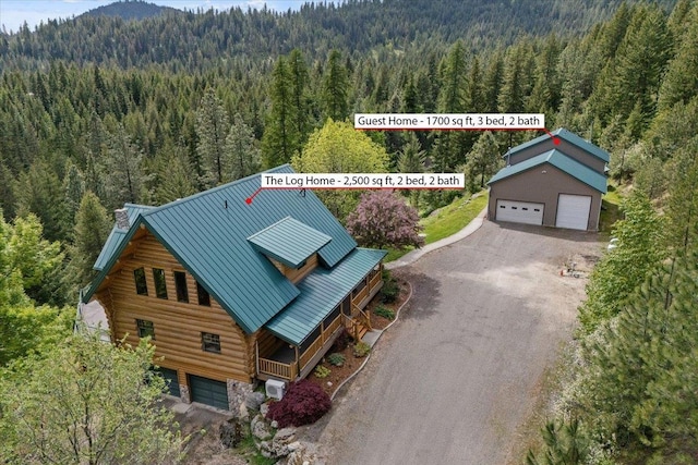 18109 N Harvard Ln, Newman Lake, WA 99025 - view from above of property with a heavily wooded area