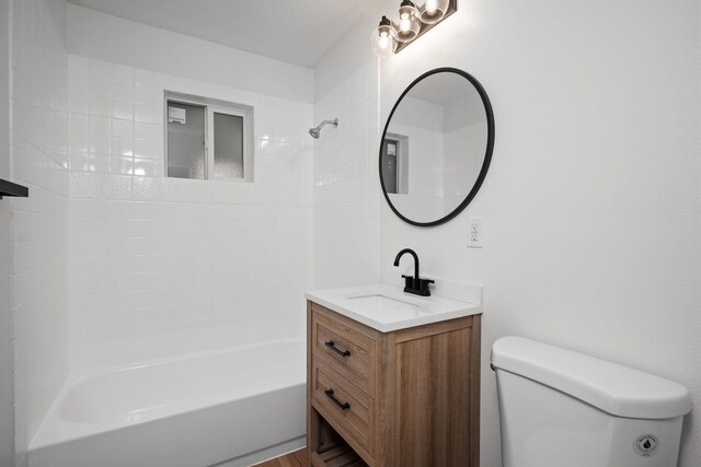 5727 N Cannon St, Spokane, WA 99205 - bathroom featuring vanity, toilet, and shower / bath combination