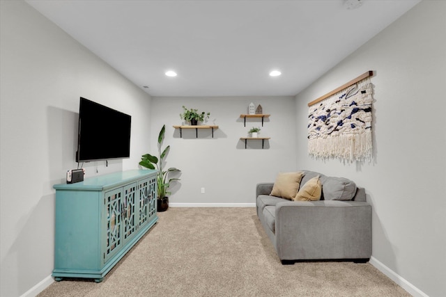 17321 E Morningside Ln, Spokane Valley, WA 99016 - living area featuring carpet flooring, baseboards, and recessed lighting