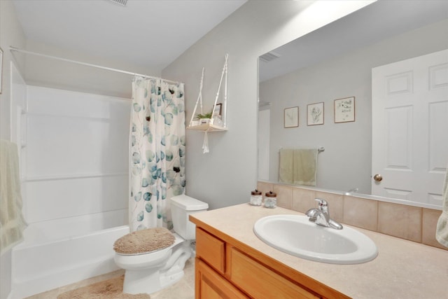 17321 E Morningside Ln, Spokane Valley, WA 99016 - full bath with vanity, shower / bath combination with curtain, and toilet